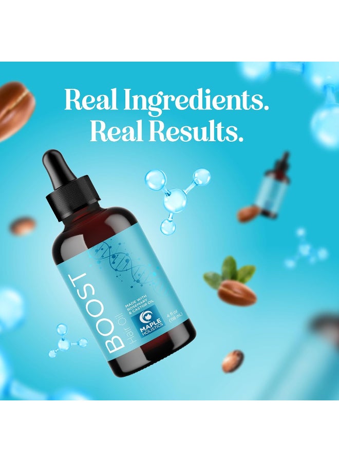 مايبل هوليستكس زيت شعر للشعر الجاف والتالف لتعزيز نمو الشعر - بخلاصة إكليل الجبل كثيف للنساء والرجال المجعد الرقيق والضعيف تركيبة نباتية لنمو مع الخروع الأسود الجامايكي من ميبل هوليستيكس - Image 2