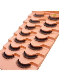 DAODER 10MM Mink Lashes Thick Short False Eyelashes Natural Look Wispy Clear Band Eyelashes Strip by DAODER, Thin Band, Soft, D Curl Lash Extension Look 7Pairs (004 Thick Short)  - Image 5