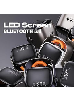 General Wireless Open Earbuds, Ear Clip Bone Conduction Headphones, Bluetooth 5.3, Painless Clip-On Earbuds with LED Display, Mini Sports Running Earrings, Headphones, HiFi Quality/Long Battery Life (White)  - Image 5