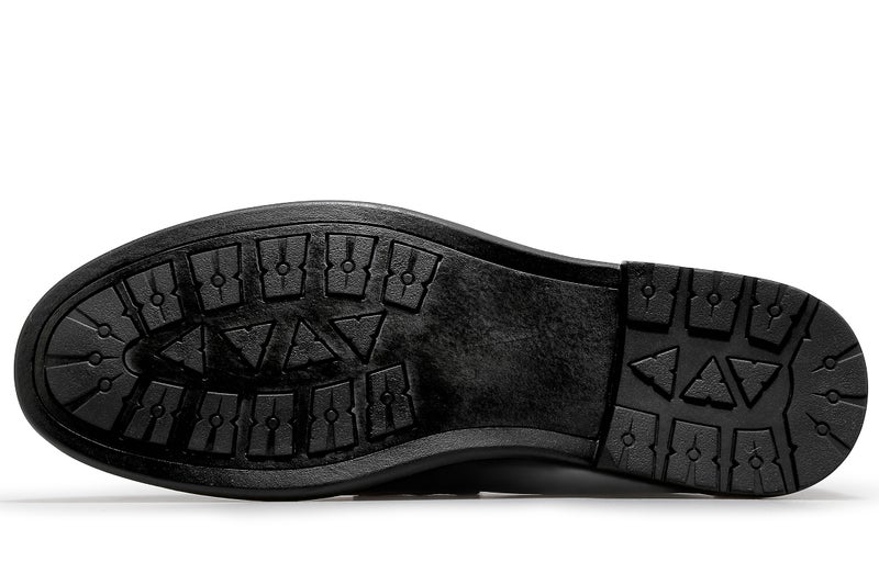 Desai Top Grain Cow Leather Loafers Men's Black - Image 5