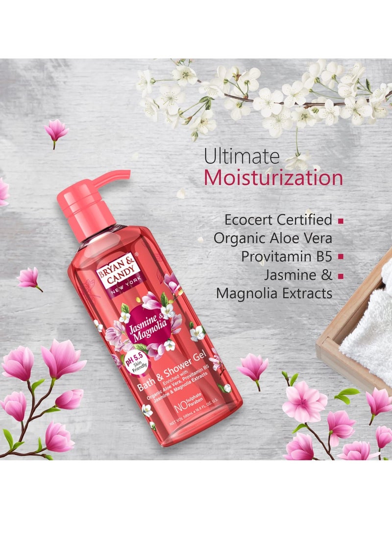 BRYAN & CANDY - Bryan And Candy Jasmine Magnolia Bath And Shower Gel Enriched with Organic Aloe Vera Pro Vitamin B5 Jasmine Mangolia Extracts Skin Friendly 500Ml - Image 1