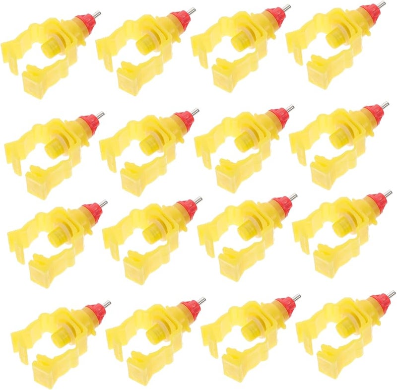 سقاية دجاج أوتوماتيكية 20 قطعة، مغذي دواجن متين، شارب على شكل برغي للدلاء وحظيرة، لون عشوائي - Image 1