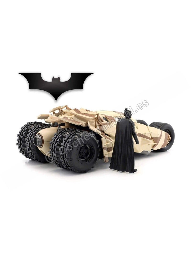 Jada Toys Jada The Dark Knight Batmobile with Batman Diecast Figure Camouflage Version DC Comics Series 1/24 Diecast Model Car  - Image 2