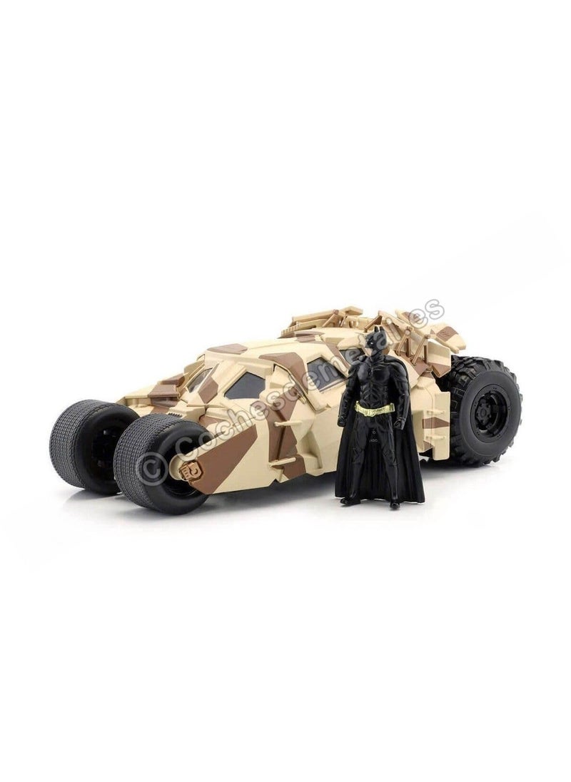 Jada Toys Jada The Dark Knight Batmobile with Batman Diecast Figure Camouflage Version DC Comics Series 1/24 Diecast Model Car  - Image 1