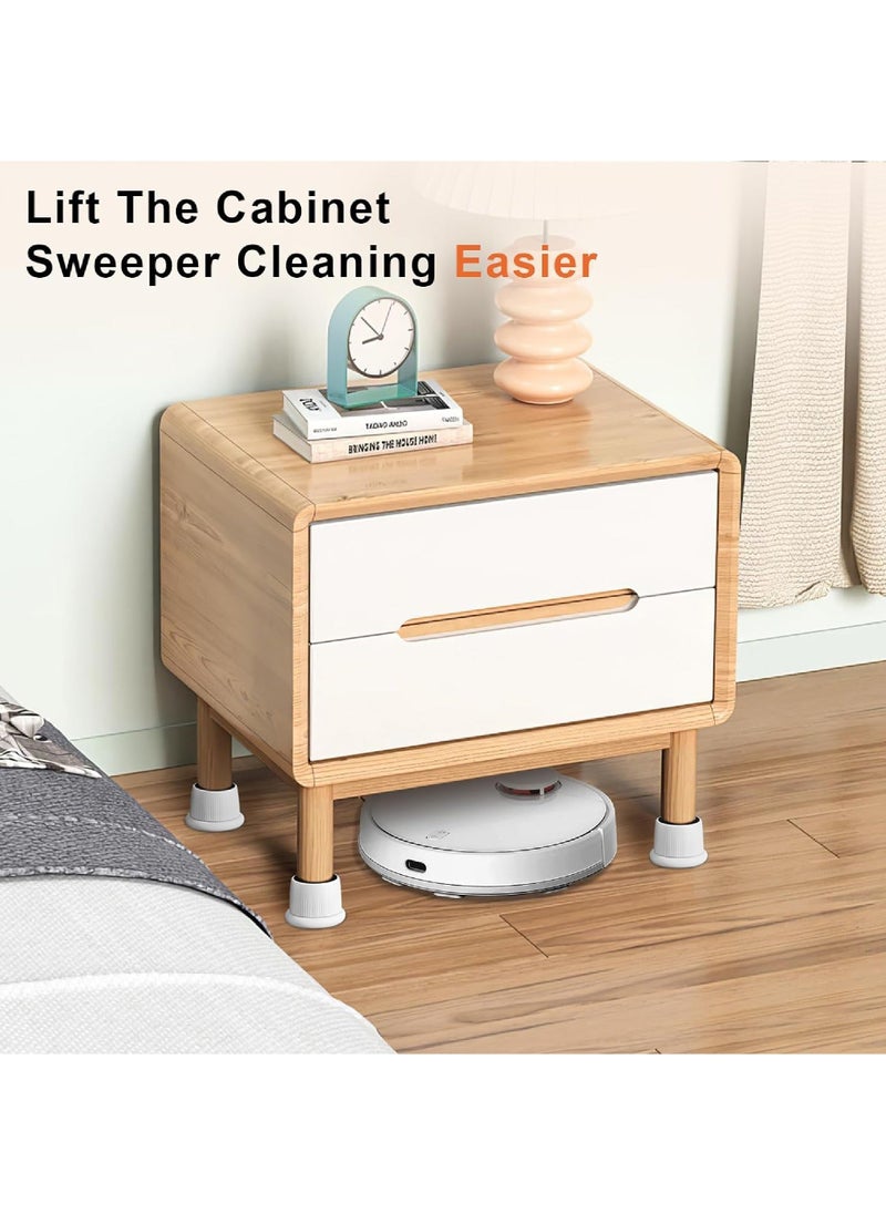 Rock Pow Adjustable Furniture Bed Risers 1.6-2.6 inch Bed Risers White Durable Plastic and Anti Slip Couch Risers 2 inch for Sofa Bed Table and Chair Lifts(4 pcs)  - Image 3