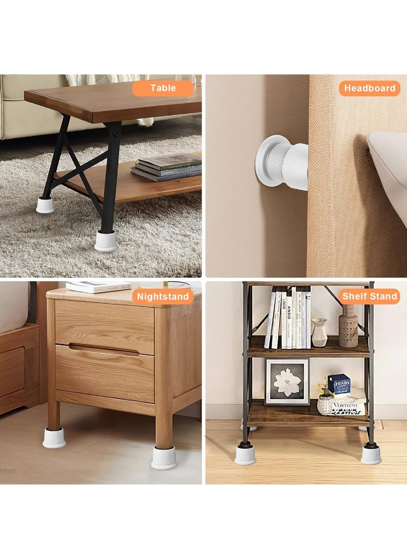 Rock Pow Adjustable Furniture Bed Risers 1.6-2.6 inch Bed Risers White Durable Plastic and Anti Slip Couch Risers 2 inch for Sofa Bed Table and Chair Lifts(4 pcs)  - Image 4