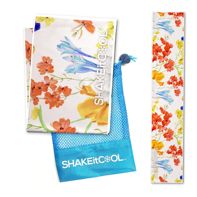 SHAKEitCOOL Original Cooling Towel Be Cool in Style Heat Relief Soft Lightweight Sun Protection Easy Clean Perfect for Biking Running Yoga Gym Gardening Flower