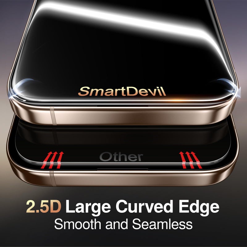 SMARTDEVIL 3 Pack Tempered Glass for iPhone 15 Pro Screen Protector, Military-Grade Shatterproof Protection, 9H Hardness, Fast & Easy Installation, Case Friendly Design - Image 5