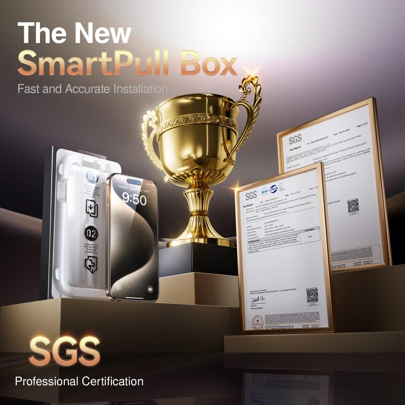 SMARTDEVIL 3 Pack Tempered Glass for iPhone 15 Pro Screen Protector, Military-Grade Shatterproof Protection, 9H Hardness, Fast & Easy Installation, Case Friendly Design - Image 2