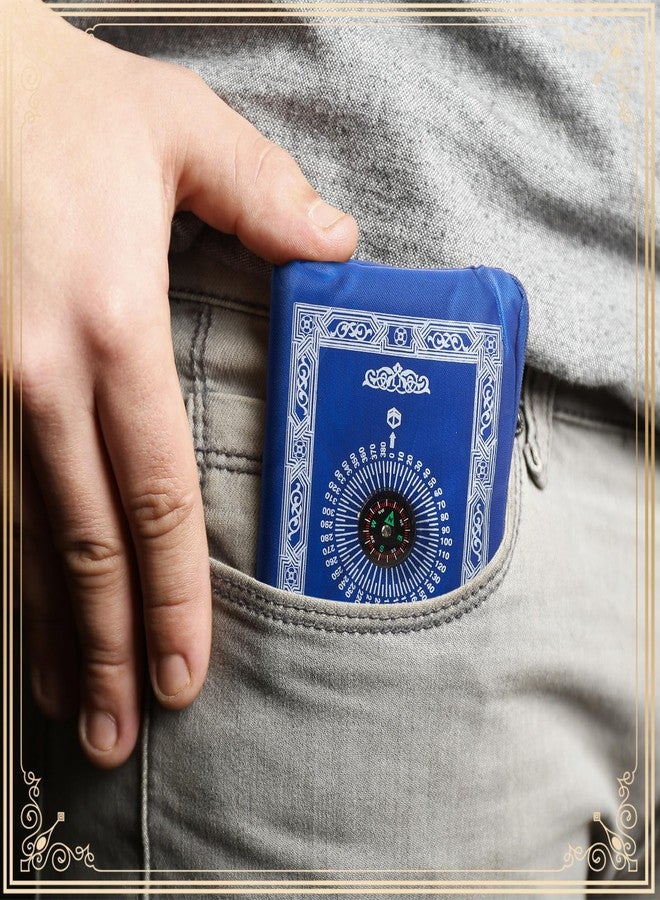 Mindsoft 16 Pcs Portable Travel Prayer Mat with Compass Islamic Waterproof Polyester Praying Rug with Pocket Sized Carry Bag for Muslim Ramada Eid Gifts (60 cm x 100 Cm) - Image 4