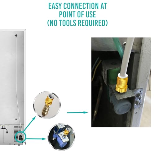 Metpure Ice Maker Fridge Quick Installation Kit with 25' Feet Tubing for Drinking Water Appliance Water Line, Solid Brass Stop Tee and Valve, 1/4" Fittings - Image 2