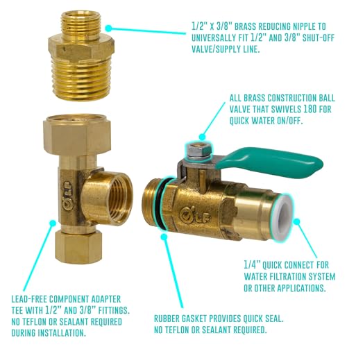 Metpure Ice Maker Fridge Quick Installation Kit with 25' Feet Tubing for Drinking Water Appliance Water Line, Solid Brass Stop Tee and Valve, 1/4" Fittings - Image 3