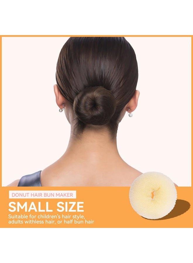 YaFex Hair Bun Maker Set, 3 Pieces (Small, Medium, Large), 6 Hair Elastics, 1 Bag Hairpins, Blonde, Nylon - Image 4