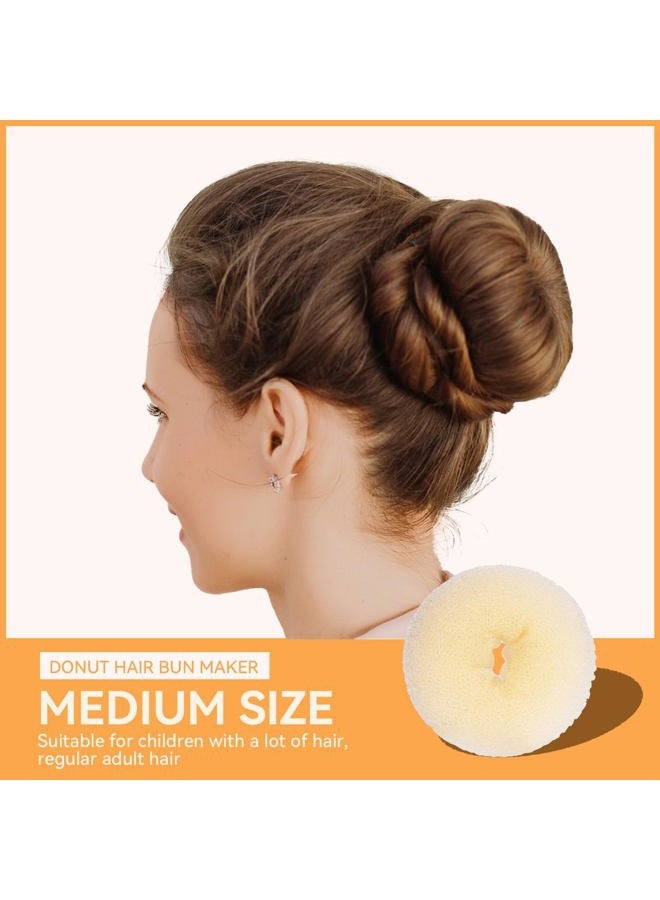 YaFex Hair Bun Maker Set, 3 Pieces (Small, Medium, Large), 6 Hair Elastics, 1 Bag Hairpins, Blonde, Nylon - Image 5