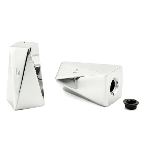 FnS Stainless Steel Diamond Shape Salt & Pepper Shaker, Spice Oregano Jar, Chilli Flakes & Sugar Seasoning Sprinkler - Set of 2, Air Tight Containers, Ideal for Dining Table - Image 3