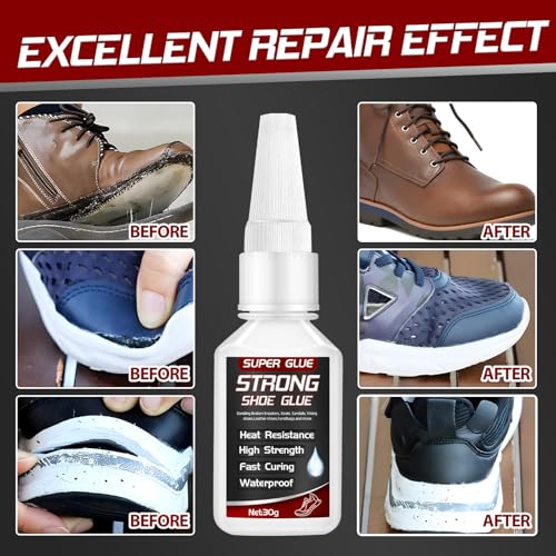 Vigorder Shoe Glue 30g, Heavy Duty Shoe Glue Sole Repair for Boots, Sneakers, and Heels, Waterproof and Flexible Adhesive for Durable Repair - Image 3
