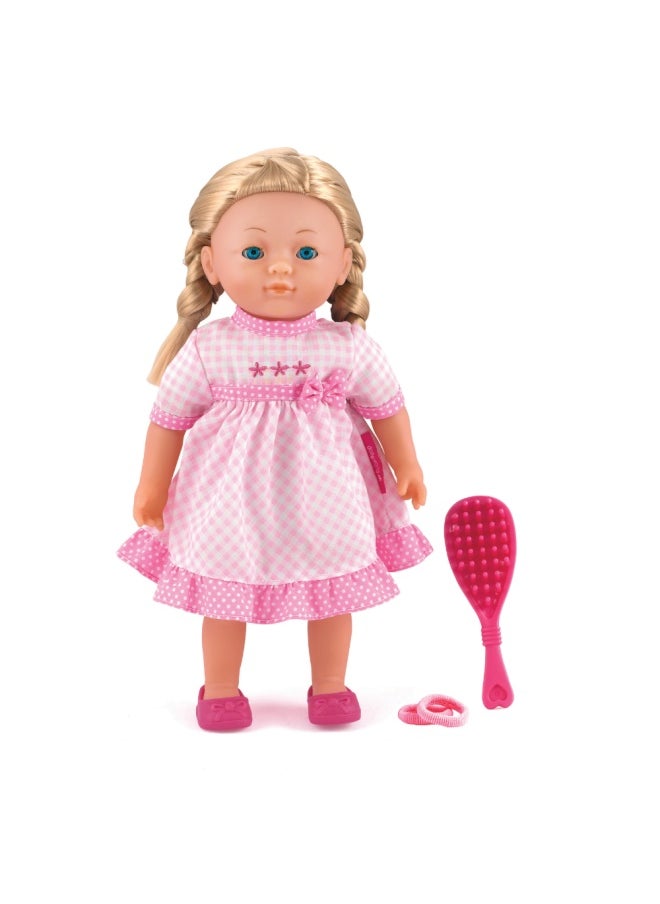 dolls world Elizabeth 14 inch Soft Doll Sleeping Eyes Outfit and Hair Accessories from Peterkin gift for kids of Age above 3 years  - Image 3