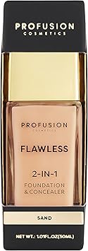 Profusion Cosmetics 2In1 Foundation and Concealer for Medium Skin Tone Flawless Full Coverage and Matte Finish with Convenient Solution for Achieving Polished Look Sand - Image 2