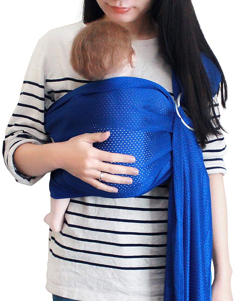 Vlokup Baby Water Ring Sling Carrier | Lightweight Breathable Mesh Baby Wrap for Infant, Newborn, Kids and Toddlers | Perfect for Summer, Swimming, Pool, Beach | Great for Dad Too Royal Blue - Image 1