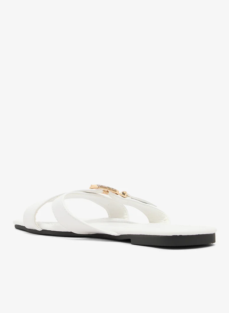 Ella Strap Buckle Detail Flat Sandals
