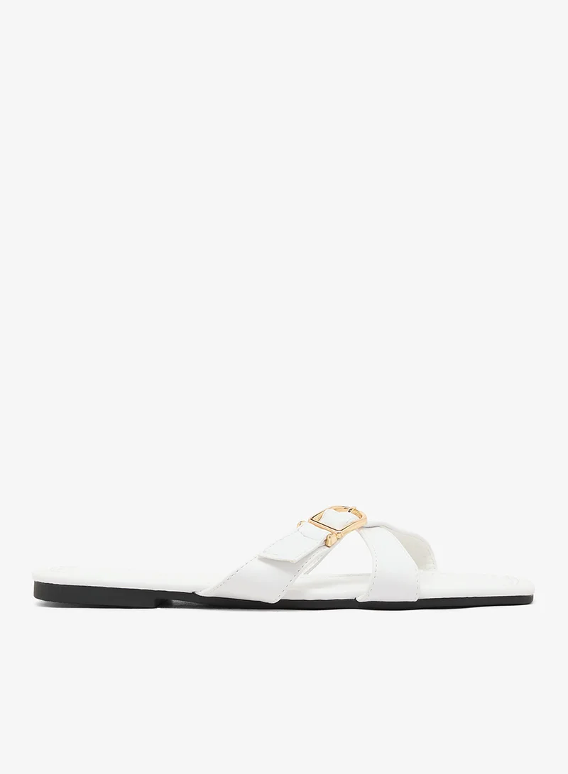 Ella Strap Buckle Detail Flat Sandals