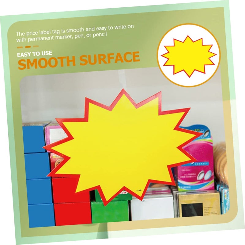 250 Pieces Gold Foil Burst Shape Price Tags Retail Store Signs Easy to Use - Image 4