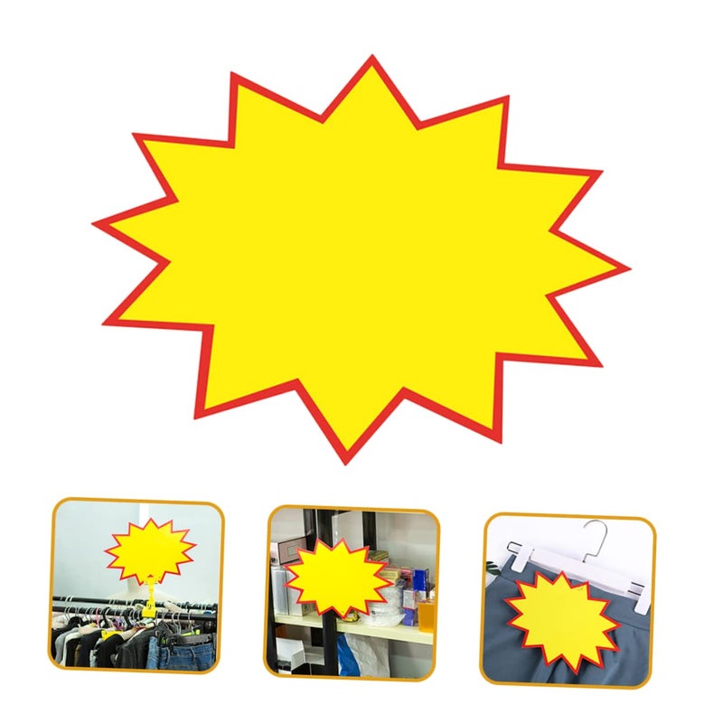 250 Pieces Gold Foil Burst Shape Price Tags Retail Store Signs Easy to Use - Image 5