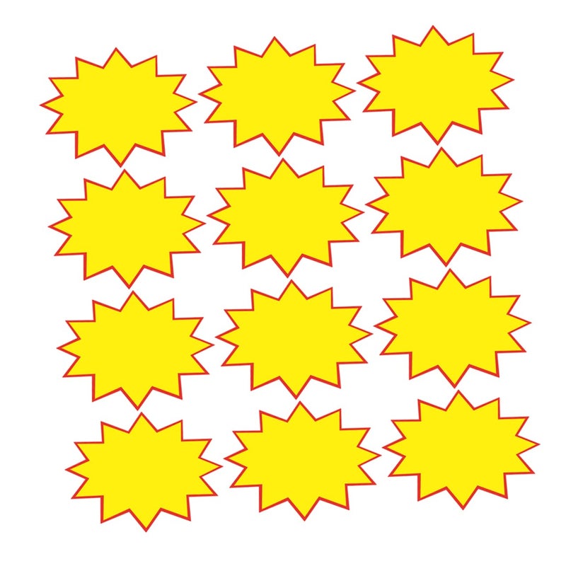 250 Pieces Gold Foil Burst Shape Price Tags Retail Store Signs Easy to Use - Image 2