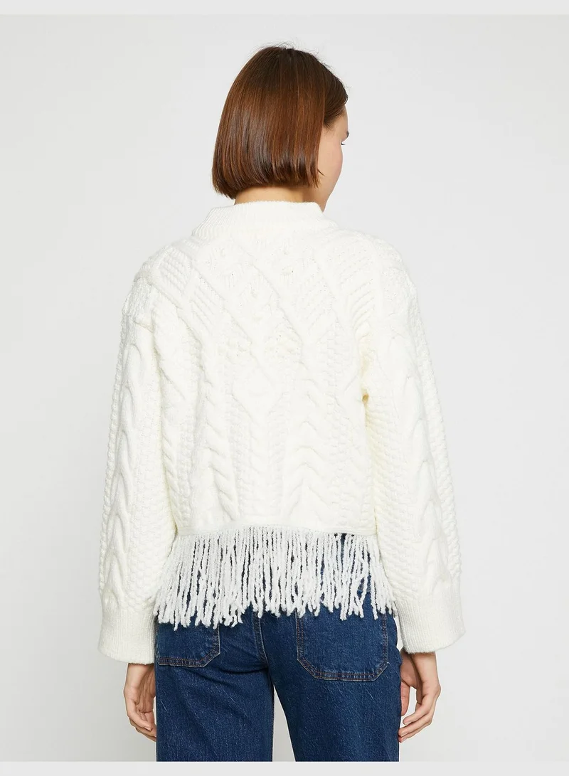 كوتون Tassel Detail Knitted Sweater