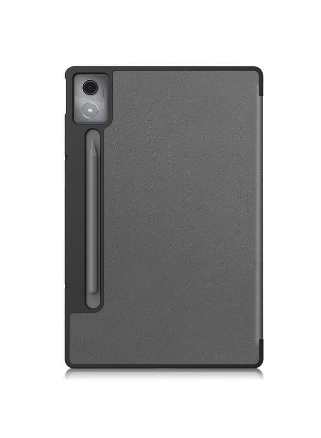 اس-توب جراب لجهاز Lenovo Idea Tab Pro Custer Texture 3-fold Leather Smart Tablet - Image 3
