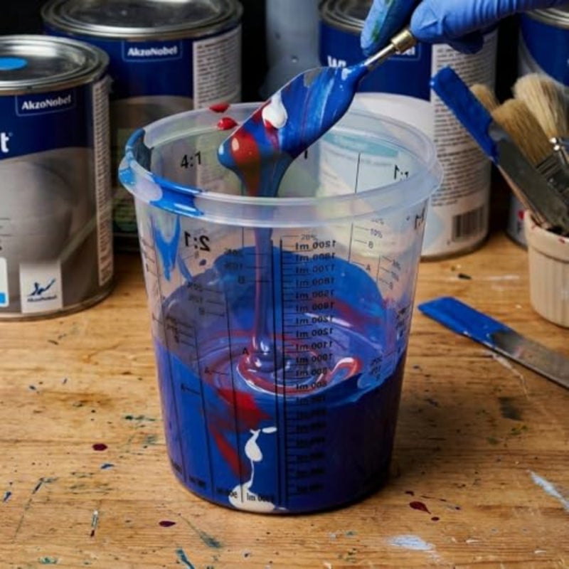 Paint Measuring Cup for Accurate Paint Mixing and Measuring Reusable Transparent Mixing Cup with Printed Ratio Scale Ideal for Automotive, Epoxy, Resin and DIY Painting 4 - Image 4
