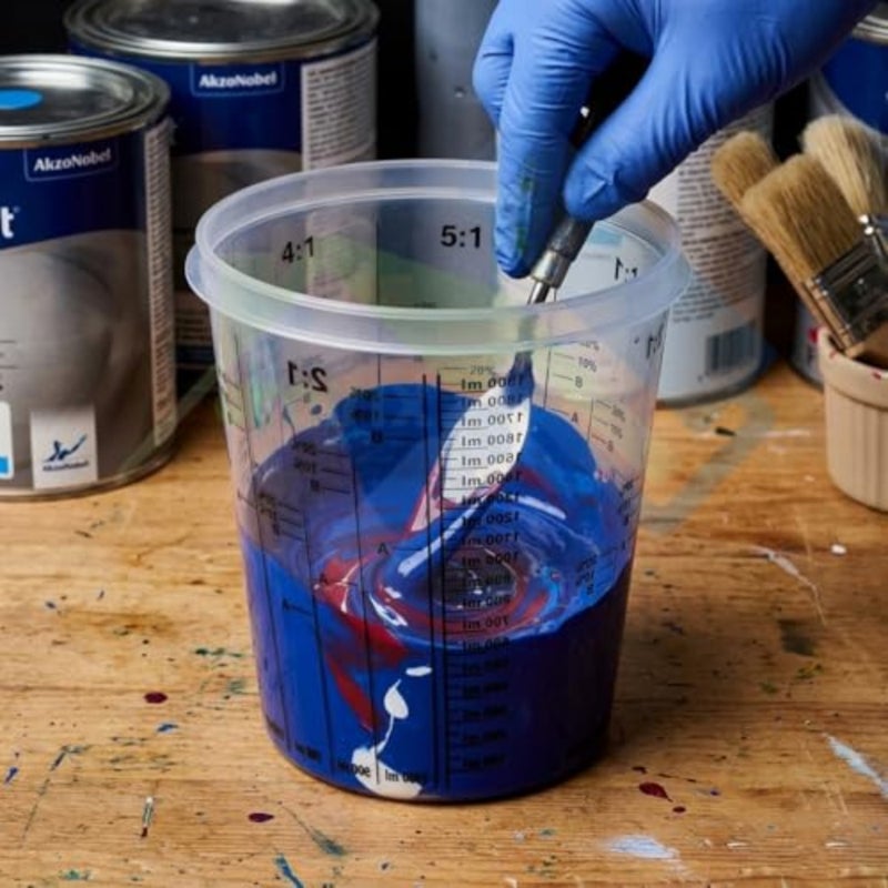 Paint Measuring Cup for Accurate Paint Mixing and Measuring Reusable Transparent Mixing Cup with Printed Ratio Scale Ideal for Automotive, Epoxy, Resin and DIY Painting 4 - Image 5