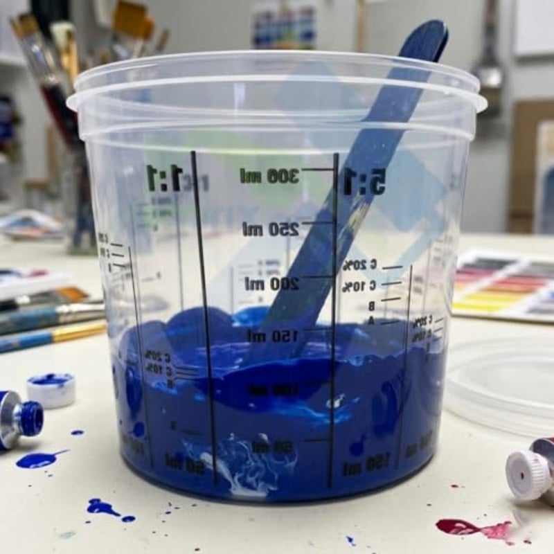 Paint Measuring Cup for Accurate Paint Mixing and Measuring Reusable Transparent Mixing Cup with Printed Ratio Scale Ideal for Automotive, Epoxy, Resin and DIY Painting 4 - Image 3