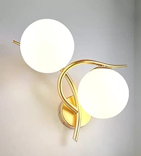 Desidiya Gold Modern Dual Globe Wall Lamp Light for Bedroom Living Dining Room Bulb not Included Pack of 1 - Image 4