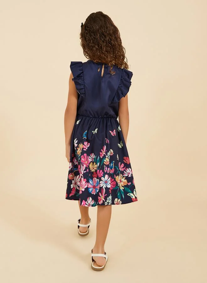 Styli Floral Flared Dress