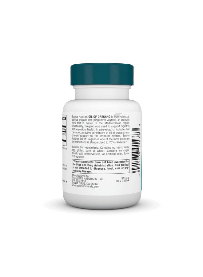 Source Naturals زيت الأوريجانو من سورس ناتشورالز - موحد بنسبة 70% كارفاكرول - 30 كبسولة نباتية - Image 3