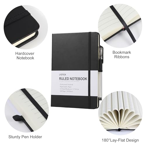 LYDTICK 20 Pack Journals for Writing College Ruled Notebooks Journal in Bulk, Hardcover Notebooks (200Pages) for Note Talking, Lined Bullet Journals for Home School Office, 5.7"x8.4", 5 Colors - Image 3