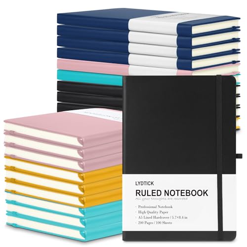 LYDTICK 20 Pack Journals for Writing College Ruled Notebooks Journal in Bulk, Hardcover Notebooks (200Pages) for Note Talking, Lined Bullet Journals for Home School Office, 5.7"x8.4", 5 Colors - Image 1