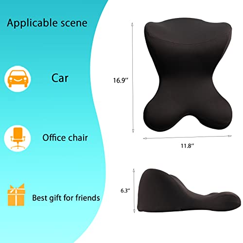 Newsty Car Neck Pillow for Driving Seat Car headrest Pillow/Gaming Chair Pillow with Adjustable Strap Removable Cover Ergonomic Design Neck Support Pillow for auto, Office Chair, Gaming Chair(Black) - Image 2