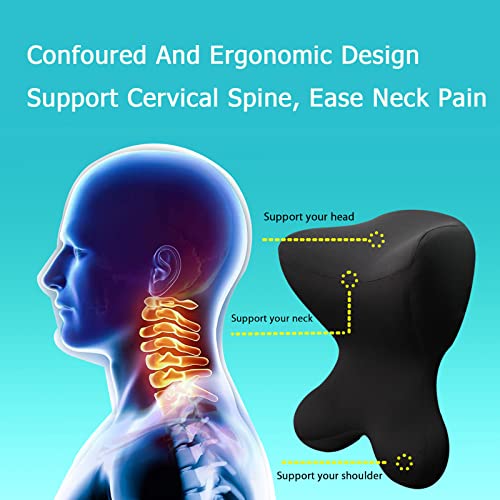 Newsty Car Neck Pillow for Driving Seat Car headrest Pillow/Gaming Chair Pillow with Adjustable Strap Removable Cover Ergonomic Design Neck Support Pillow for auto, Office Chair, Gaming Chair(Black) - Image 5