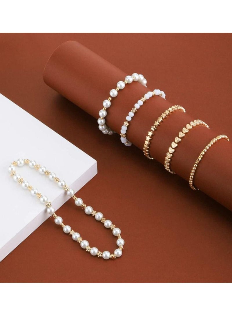 SYOSI Loose Beads, SYOSI 1200 Pieces Spacer Beads Set Star Round Ball Beads, Faceted Spacer Beads, Heart Beads, Flower Beads Flat Disc Beads for Bracelet Earring Necklace Jewelry Making (Gold) - Image 5