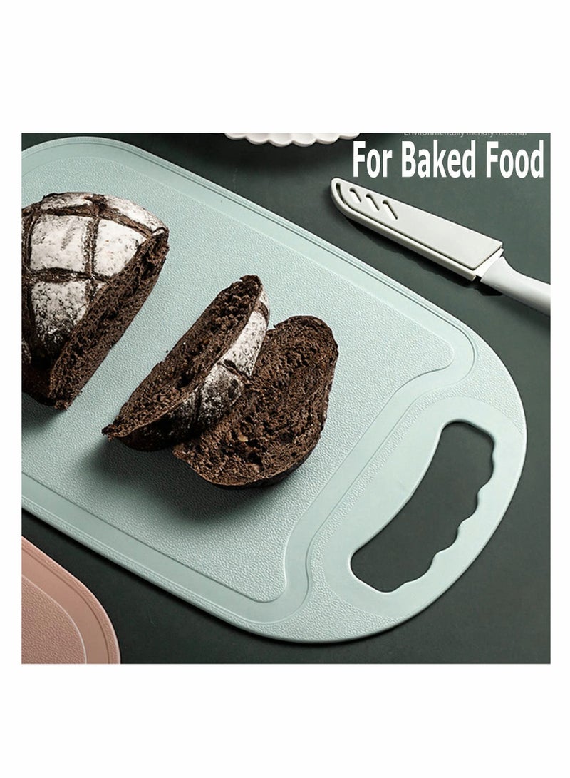 Excefore حصائر قطع لوحة المطبخ الصغيرة لوحة قطع الفواكه لوحات بلاستيكية من قش القمح، أخاديد عصير، لوحات أكثر سمكًا مع مقبض سهل الإمساك، غير مسامية (13 بوصة × 8.5 بوصة) 3 عبوات - Image 3