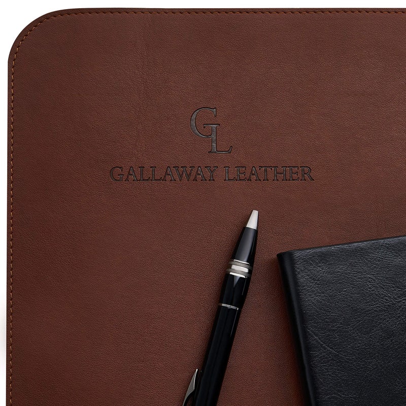 Gallaway Leather Mat, Office Desk Pad, Large 36" x 17" Dark Brown, Desk Mats on Top of Desks, Gift Ready Elegant Computer Cover Desk Pad Protector PU Leather - Image 5
