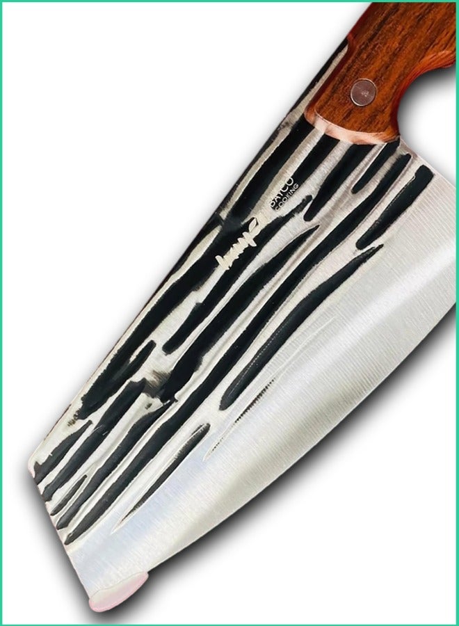 Heavy Duty Meat Cleaver Knife with Wooden Handle – High Carbon Steel Butcher Knife for Bone Cutting, Chopping & Slicing – Kitchen & BBQ Essential  - Image 2