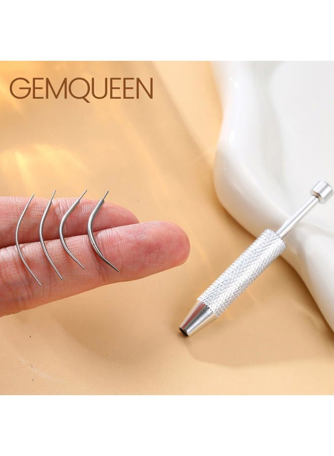 GEMQUEEN أداة التقاط الكرة لتغيير المجوهرات - 14G 16G 18G 20G أداة تطبيق أقراط مسطحة من الفولاذ المقاوم للصدأ، مجموعة ثقب الجسم للأذن والأنف والشفتين - Image 4