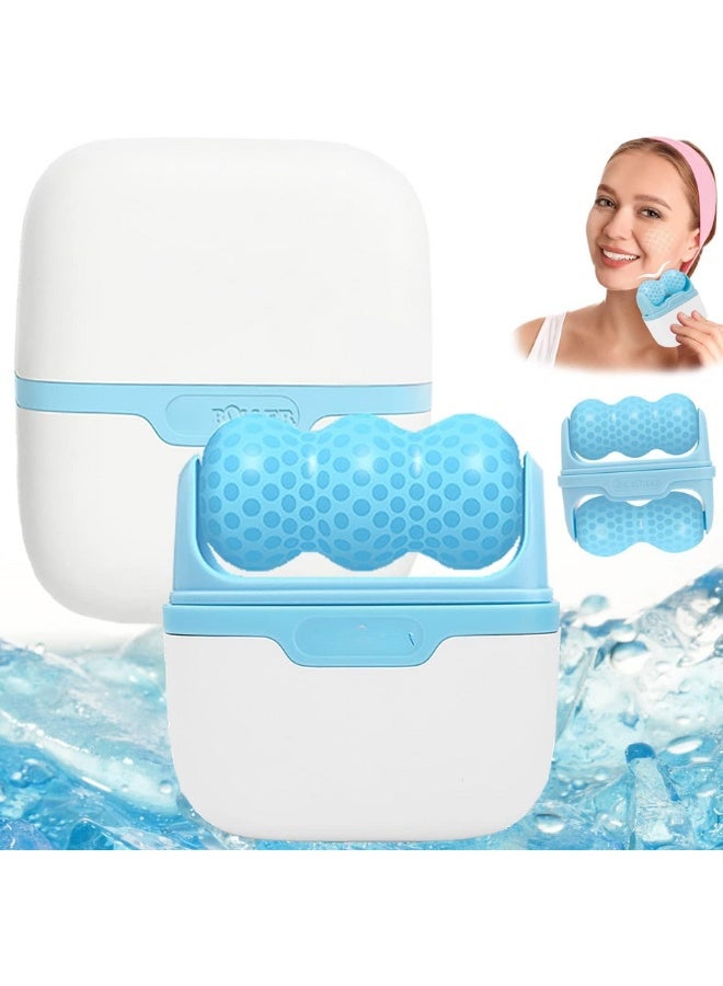 2-in-1 Ice Roller for Face Skin Care Tool Personal Skin Cooling Ice Derma Roller Therapy Tools, Cold Facial Ice Roller Massager for Eye Puffiness, Migraine, TMJ Pain Relief & Minor Injury (Multicolor) - Image 2