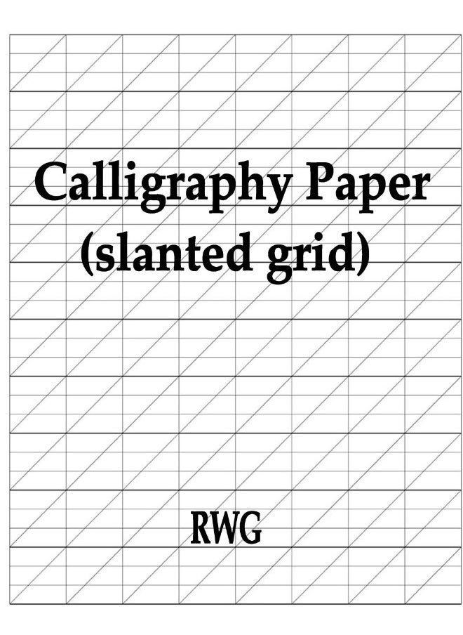 Calligraphy Paper (slanted grid): 100 Pages 8.5" X 11"  - Image 1
