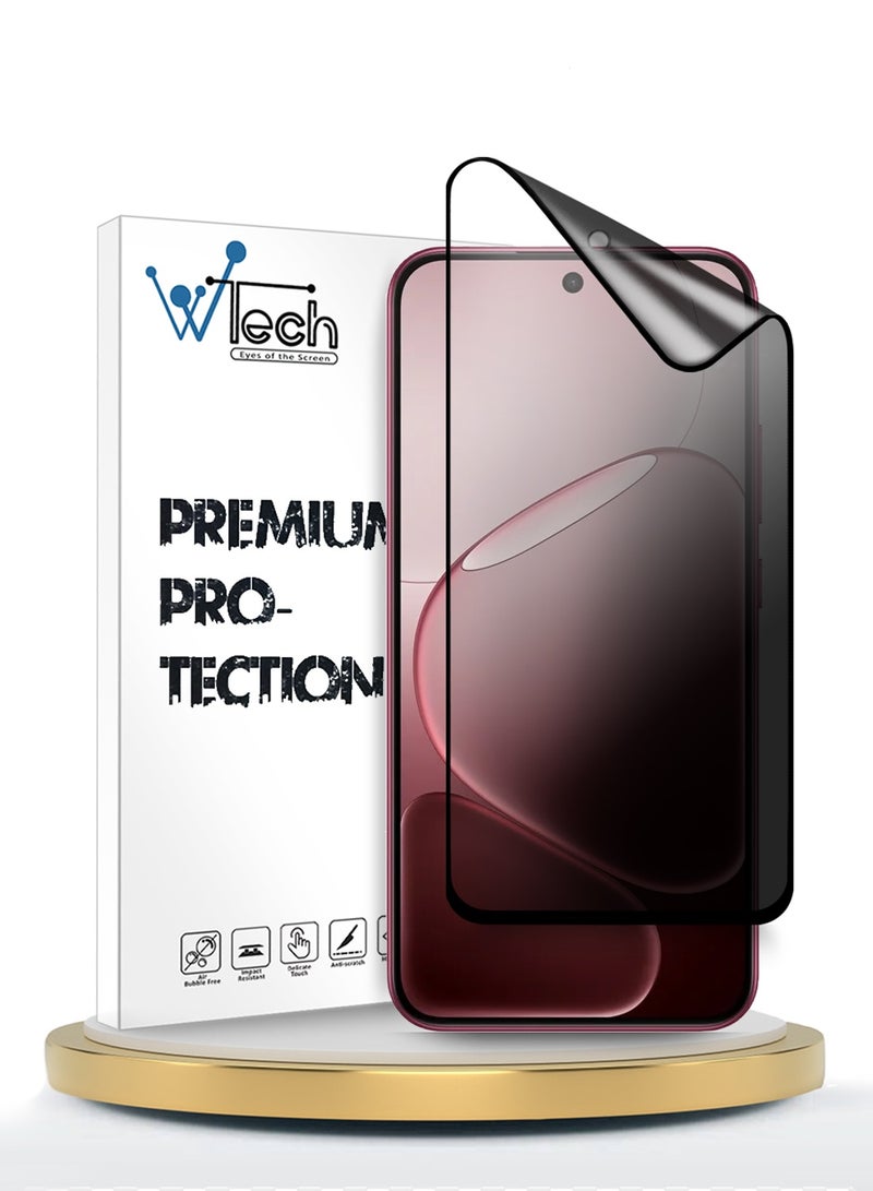 Wtech Oppo A6 Pro 5G 2025 Premium Nano Ceramic Privacy Full Glue Full Cover Matte Flexible Screen Protector (MSCNMP) - Clear/Black - Image 1