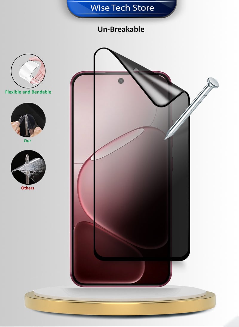 Wtech Oppo A6 Pro 5G 2025 Premium Nano Ceramic Privacy Full Glue Full Cover Matte Flexible Screen Protector (MSCNMP) - Clear/Black - Image 3