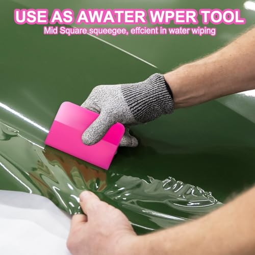 Lemecima 4 Pcs PPF Squeegee Soft Silicone Rubber Scraper, Anti Scratch TPU Coating Scraper for Car Vinyl Paint Protection Film Installation, Vinyl Wrap and Window Tint Windshield Glass Cleaning Kit, 4 Sizes - Image 5